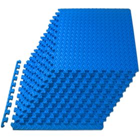 Diamond Plate Exercise Puzzle Mat 1/2-in (Option: 1/2-in, Blue, 48 Sq Ft - 122-)