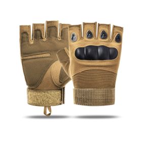 JupiterGear Tactical Fingerless Gloves for Airsoft & Sports (Color: Tan, size: XL)