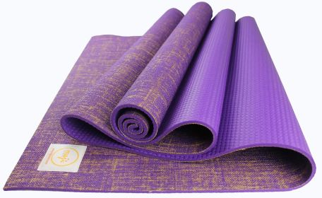Jute Premium Eco Yoga Mat – Natural, Non Slip, Sustainable Yoga & Fitness Mat (Material: PER Polymer Resin + Jute, Color: purple)