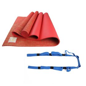 Jute Premium Eco Yoga Mat – Natural, Non Slip, Sustainable Yoga & Fitness Mat (Material: PER Polymer Resin + Jute, Color: Red)