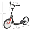 Kids Kick Scooter – Adjustable Handlebar, Dual Rear Brakes & Inflatable Wheels
