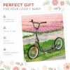 Kids Kick Scooter – Adjustable Handlebar, Dual Rear Brakes & Inflatable Wheels