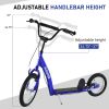Kids Ride On Kick Scooter – Blue, Adjustable Handlebar & Dual Brakes