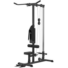 Lat Pull Down Machine High Low Pulley Black (Option: Black-2000x345x150 mm)