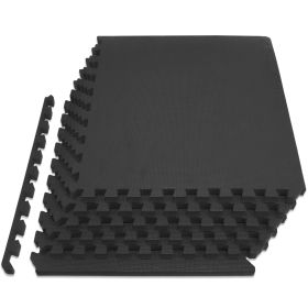Weaved Pattern Exercise Puzzle Mat 3/4-in (Option: 3/4-in, Black, 24 Sq Ft - 6)