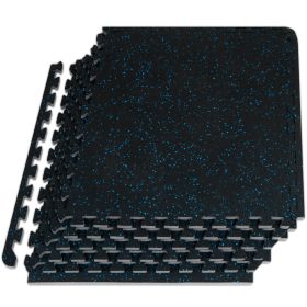 Rubber Top Exercise Puzzle Mat 1/2-in, Blue (Option: 1/2-in, Blue, 24 Sq Ft - 6n,)