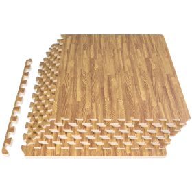 Wood Grain Puzzle Mat 1/2-in (Option: 1/2-in, Light Oak, 24 Sq Ft - 6Oa)