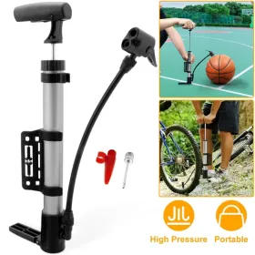 Mini Bike Pump – Portable Tire & Ball Inflator with Frame Mount (Option: Silver)