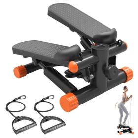Mini Stepper with Resistance Bands | Compact Home Fitness (coclo: orange)