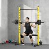 Multi-Function Yellow Squat Rack with Pull Up Bar