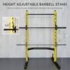 Multi-Function Yellow Squat Rack with Pull Up Bar