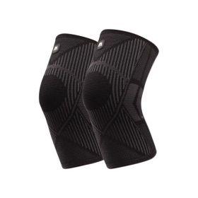 Knitted Compression Knee Sleeves (1 Pair) (Color: Black, size: S)
