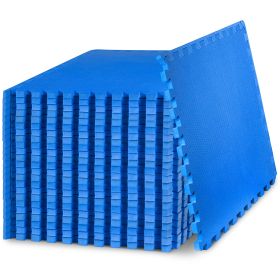 Weaved Pattern Exercise Puzzle Mat 3/4-in (Option: 3/4-in, Blue, 96 Sq Ft - 24)
