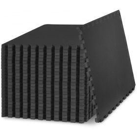 Weaved Pattern Exercise Puzzle Mat 3/4-in (Option: 3/4-in, Black, 96 Sq Ft - 24)