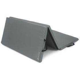 Tri-Fold Folding Exercise Mat 6ft x 4ft (Option: Gray)