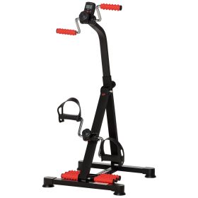 Pedal Exerciser for Seniors with LCD & Massage Roller (Option: Black, Red-500x390x120 mm)