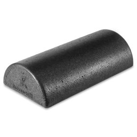 High Density Half Round Foam Roller Black (Option: 12x3-in)