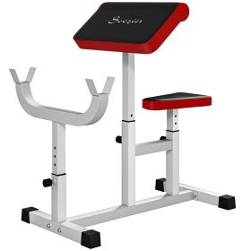 Preacher Curl Bench 265 LB Adjustable Bicep Station (Option: White-850x605x200 mm)