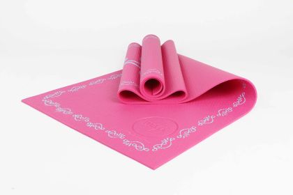 Printed PVC Premium Yoga Mat – Durable, Non Slip, Vibrant Design for Yoga & Fitness (Material: PVC, Color: Pink)
