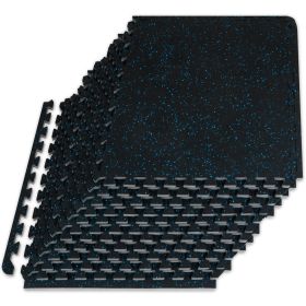 Rubber Top Exercise Puzzle Mat 1/2-in, Blue (Option: 1/2-in, Blue, 48 Sq Ft - 12n,)