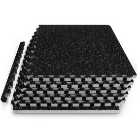 Rubber Top Exercise Puzzle Mat 3/4-in, Grey (Option: 3/4-in, Grey, 24 Sq Ft - 6n,)