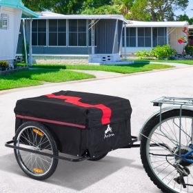 Two-Wheel Bicycle Cargo Trailer | 20" Wheels & Cover (Red) (Option: Black and Red-900x190x710 mm)