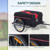 Two-Wheel Bicycle Cargo Trailer | 20" Wheels & Cover (Red)