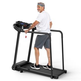 Rehabilitation Treadmill with Safety Handrails & LED Display (Option: Elderly rehabilitation treadmi)