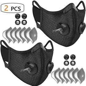 2-Pack Reusable Sports Face Cover with Filter - Cycling Mask (Option: Defaulttitle)