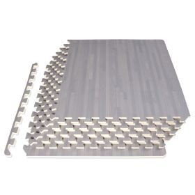 Wood Grain Puzzle Mat 1/2-in (Option: 1/2-in, Slate Gray, 24 Sq Ft - 6Gr)