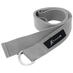 Metal D-Ring Yoga Strap (Option: Gray)