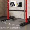 Red Half Rack Squat Stand with Bench & Pull-Up Bar