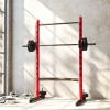 Red Half Rack Squat Stand with Bench & Pull-Up Bar