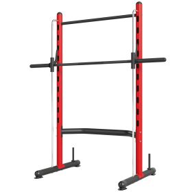 Red Half Rack Squat Stand with Bench & Pull-Up Bar (Option: Red-2160x285x100 mm)