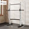 Squat Rack with Pull Up Bar Adjustable Half Rack White