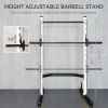 Squat Rack with Pull Up Bar Adjustable Half Rack White