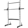 Squat Rack with Pull Up Bar Adjustable Half Rack White