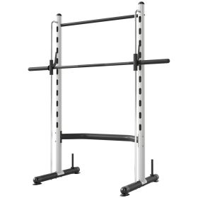 Squat Rack with Pull Up Bar Adjustable Half Rack White (Option: White-2160x285x100 mm)