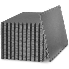 Weaved Pattern Exercise Puzzle Mat 3/4-in (Option: 3/4-in, Gray, 96 Sq Ft - 24)