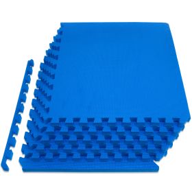 Weaved Pattern Exercise Puzzle Mat 3/4-in (Option: 3/4-in, Blue, 24 Sq Ft - 6)