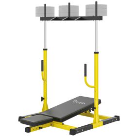 Vertical Leg Press Machine Adjustable 1" Plate Load (Option: Yellow-1160x470x310 mm)