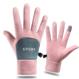 Waterproof Touchscreen Winter Sports Gloves (Color: Pink)
