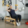 Wooden Adjustable Weight Bench with Dumbbell Rack Black