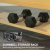 Wooden Adjustable Weight Bench with Dumbbell Rack Black