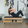 Wooden Adjustable Weight Bench with Dumbbell Rack Black