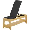 Wooden Adjustable Weight Bench with Dumbbell Rack Black