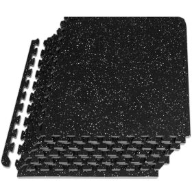Rubber Top Exercise Puzzle Mat 1/2-in, Grey (Option: 1/2-in, Grey, 24 Sq Ft - 6n,)