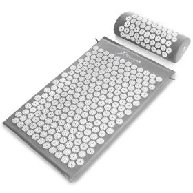 Acupressure Mat and Pillow Set (Option: Gray)