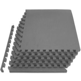Weaved Pattern Exercise Puzzle Mat 3/4-in (Option: 3/4-in, Gray, 24 Sq Ft - 6)