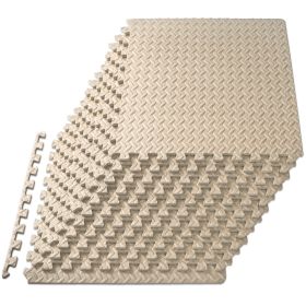 Diamond Plate Exercise Puzzle Mat 1/2-in (Option: 1/2-in, Beige, 48 Sq Ft - 122-)